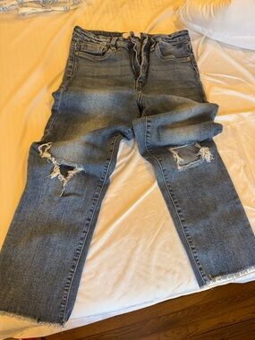 Women’s RFM Distressed Blue Jeans - Classic Denim